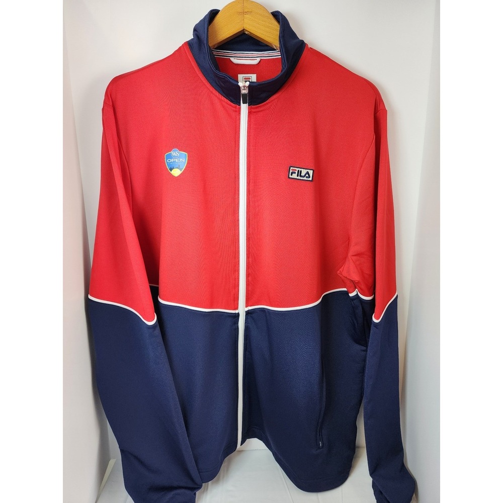 Fila Mens XL Western & Southern Open Cincinnati Tennis Track Jacket Red Navy